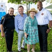 Police Charisto, Mayor Moore, and Chief Baker