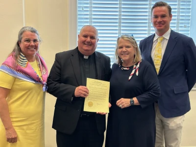 Saint Edward Receiving the Proclamation of Minor Basilica